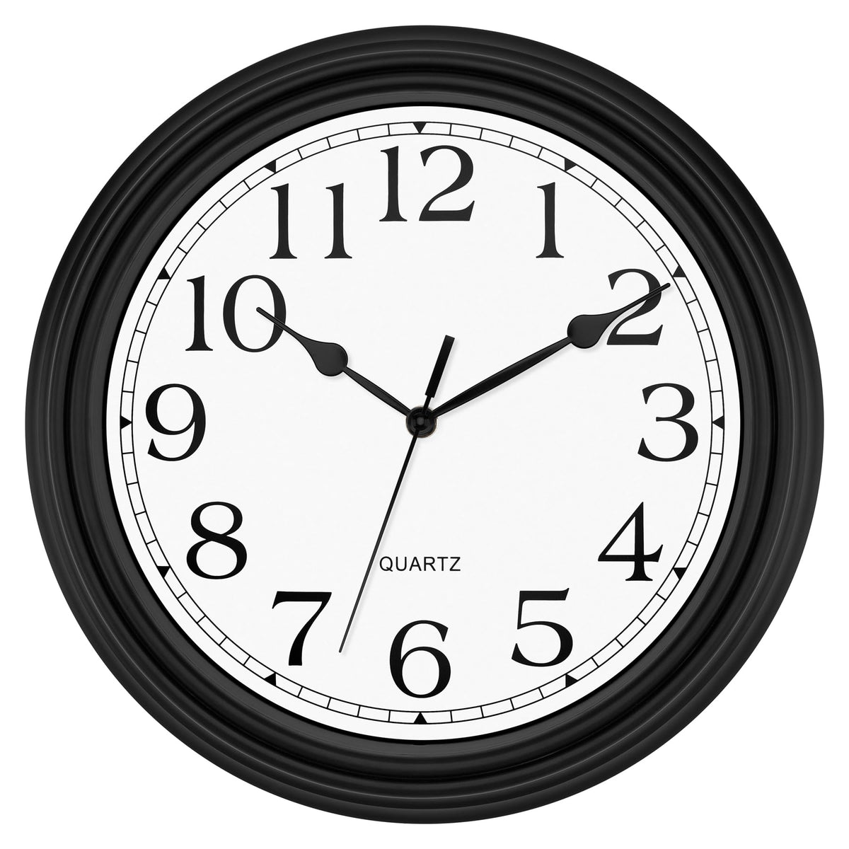 Foxtop 12 Inch Retro Wall Clock Round Silent Battery Operated Clock, Bronze