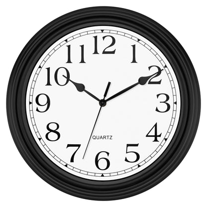 Foxtop 12 Inch Retro Wall Clock Round Silent Battery Operated Clock, Bronze