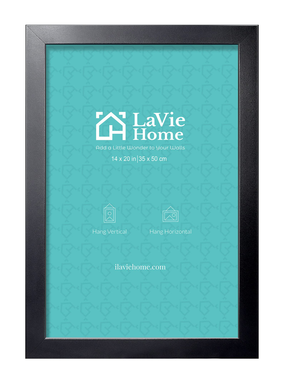 LaVie Home 14x18 Picture Frame Black Poster Frame,Display Pictures 12x16 with Mat or 14x18 Without Mat, Stable and Sturdy Frame and Polished Plexiglass, Horizontal and Vertical Format of The Walls
