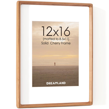 Dreamland 5x7 Picture Frame, USA-Sourced Oak Wood Photo Frames with HD Tempered Glass, 5 x 7 Wooden Frame Matted to 4 x 6, 5x7 Frames Handcrafted Rounded Corner for Tabletop or Wall Display