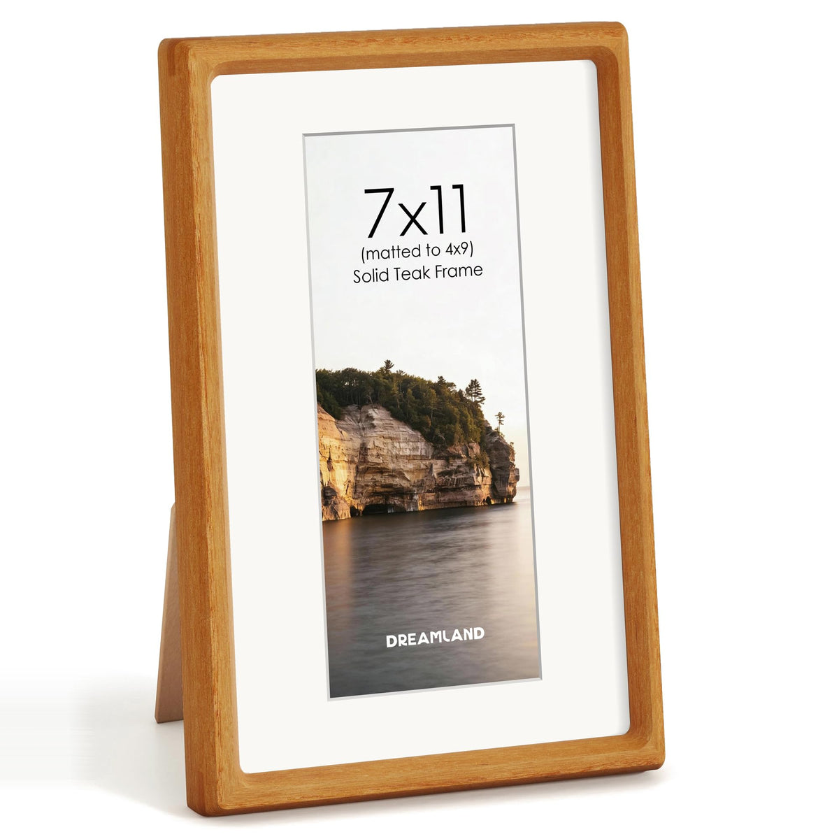 Dreamland 8x10 Picture Frame, USA-Sourced Oak Wood Photo Frames with HD Tempered Glass, 8 x 10 Wooden Frame Matted to 5 x 7, 8x10 Frames Handcrafted Rounded Corner for Tabletop or Wall Display