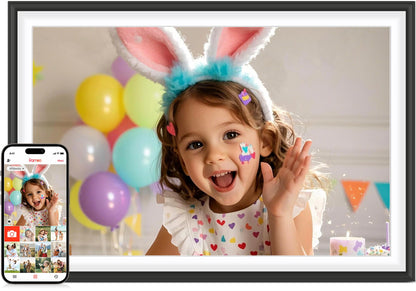Frameo 10.1 Inch WiFi Digital Picture Frame with 32GB Memory, 1280 x 800 IPS Touch Screen Smart Electronic Photo Frame, Wall Mountable, Auto-Rotate, Share Photos/Videos Via Frameo App from Anywhere