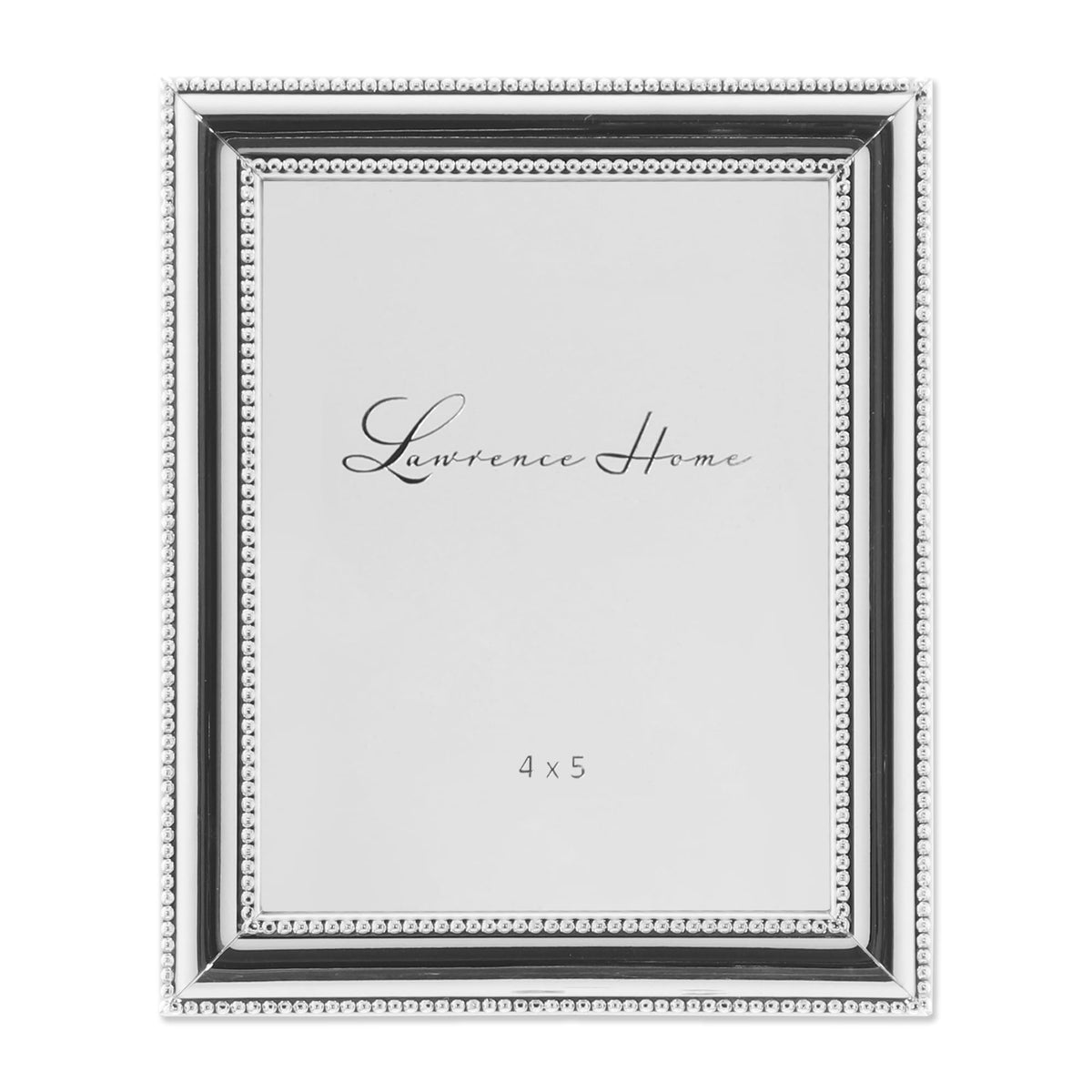 Lawrence Frames 510780 8x10 Metal Picture Frame Silver-Plate with Delicate Beading