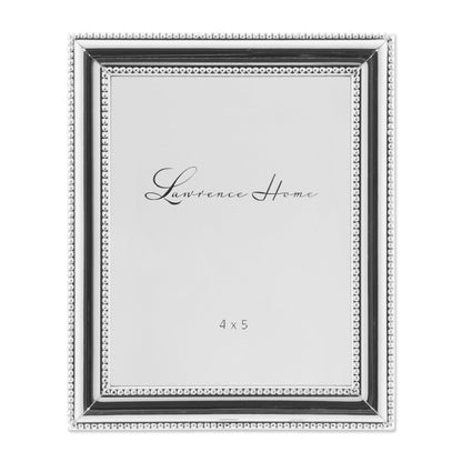 Lawrence Frames 510780 8x10 Metal Picture Frame Silver-Plate with Delicate Beading