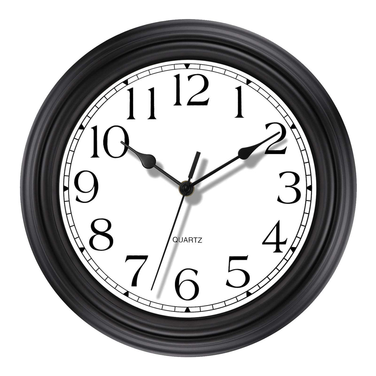 Foxtop 12 Inch Retro Wall Clock Round Silent Battery Operated Clock, Bronze