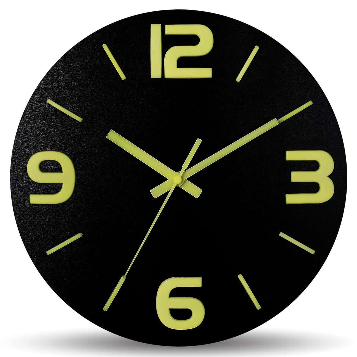 HZDHCLH 8 Inch Wall Clock Battery Operated Silent Non Ticking Green Modern