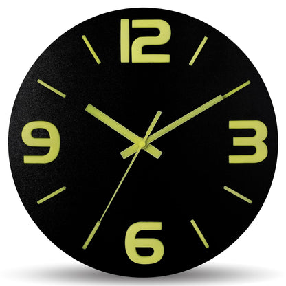 HZDHCLH 8 Inch Wall Clock Battery Operated Silent Non Ticking Green Modern