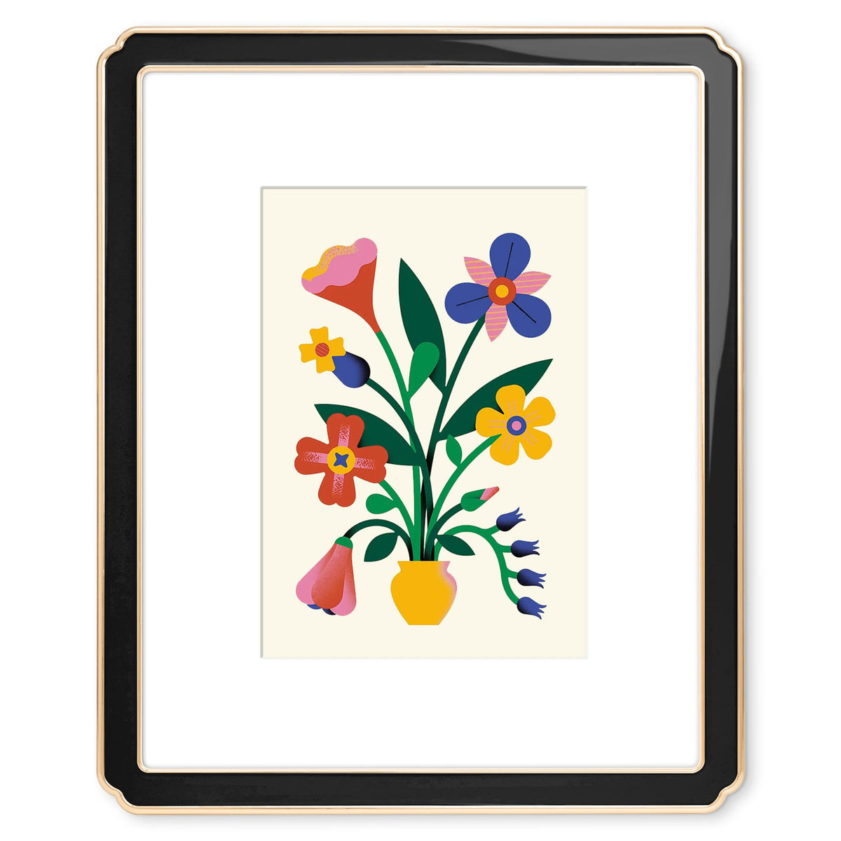 4x6 Enamel Picture Frame with HD-Tempered Glass, Display 3x5 Photo with Mat, Ornate Photo Frame with Gold Metal Edge & Velvet Back for Tabletop & Wall Mount Vertically or Horizontally Display, White