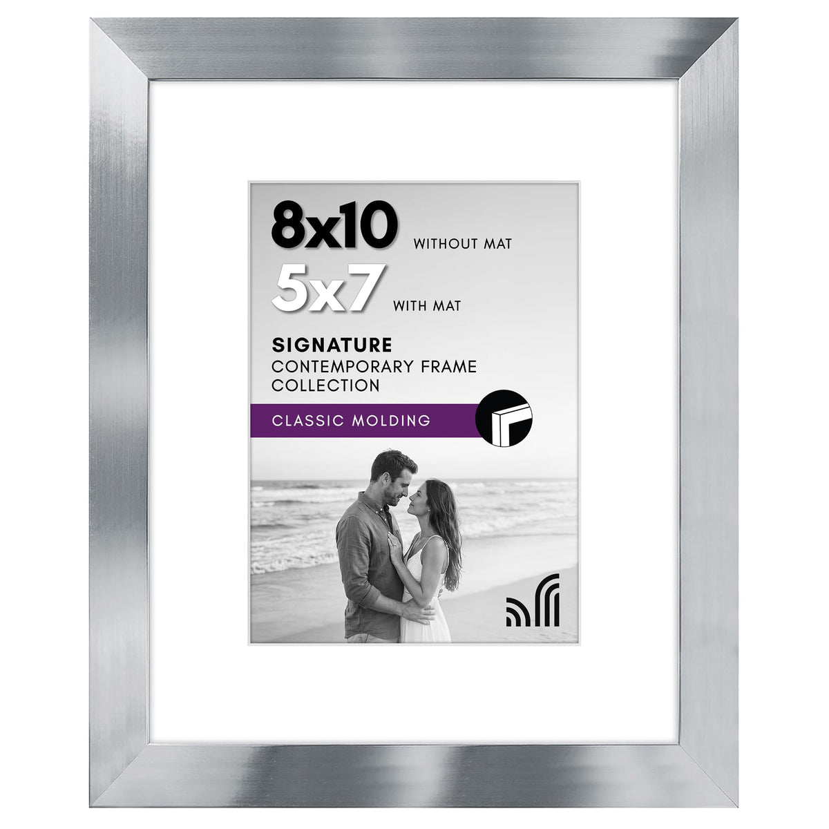 Americanflat 11x14 Picture Frame - Matted to 8x10 - Engineered Wood - Black