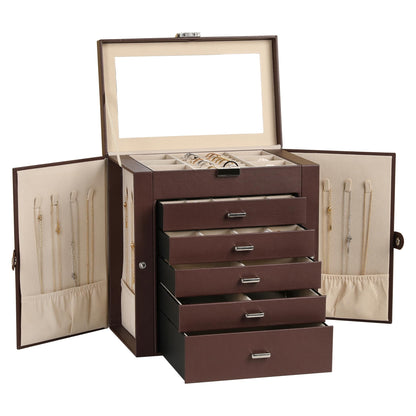 Frebeauty 6-Layer Jewelry Box for Women,Large Jewelry Organizer with Drawer