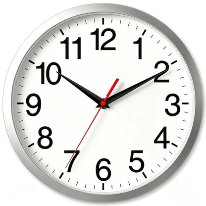 Rohioue Wall Clock Analog 10 Inch Black Battery Operated Silent Clock