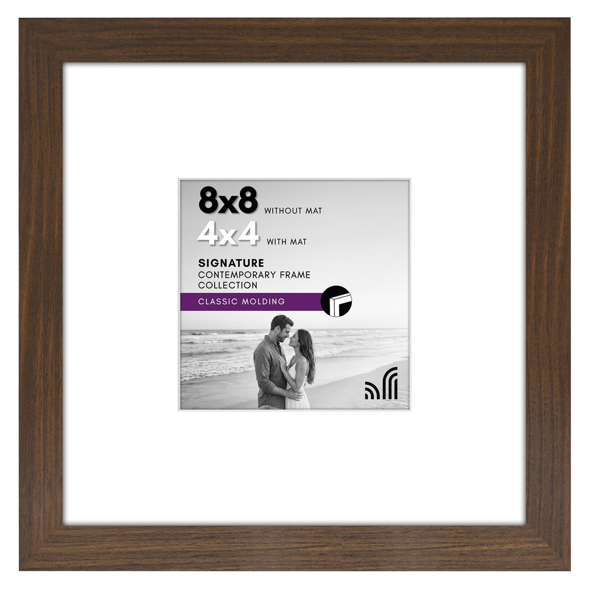 Americanflat 11x14 Picture Frame - Matted to 8x10 - Engineered Wood - Black