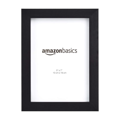 Amazon Basics Rectangular Photo Picture Frame, 8" x 10", Wall Hanging or Tabletop Display, Black, 2-Pack, Horizontal or Vertical
