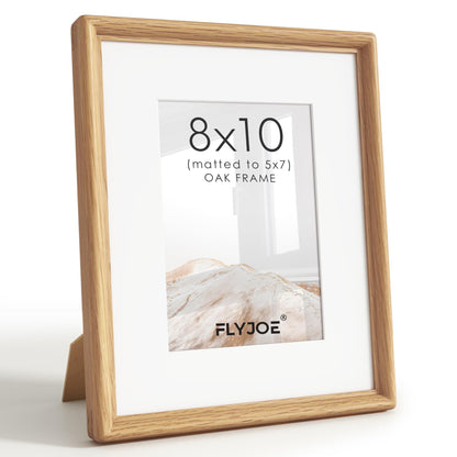 FLYJOE 11x14 Picture Frame, Solid Walnut Wood Frame with Mat for 8x10 Photo