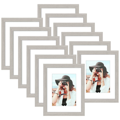 Picrit 8x10 Picture Frame Set of 12, Modern Gallery Wall Frames, Black