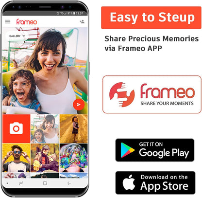 Frameo 10.1 inch Digital Picture Frame WiFi Smart Digital Photo Frame Wood