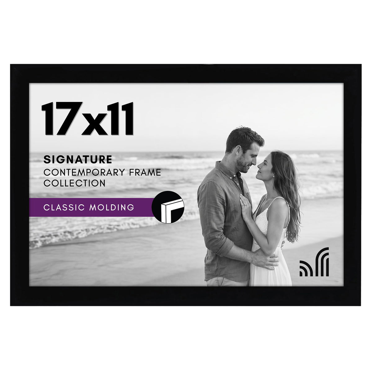 Americanflat 11x17 Picture Frame - Engineered Wood - Black