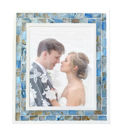 Mother of Pearl Picture Frame 5x7, Grey+White, 1pc