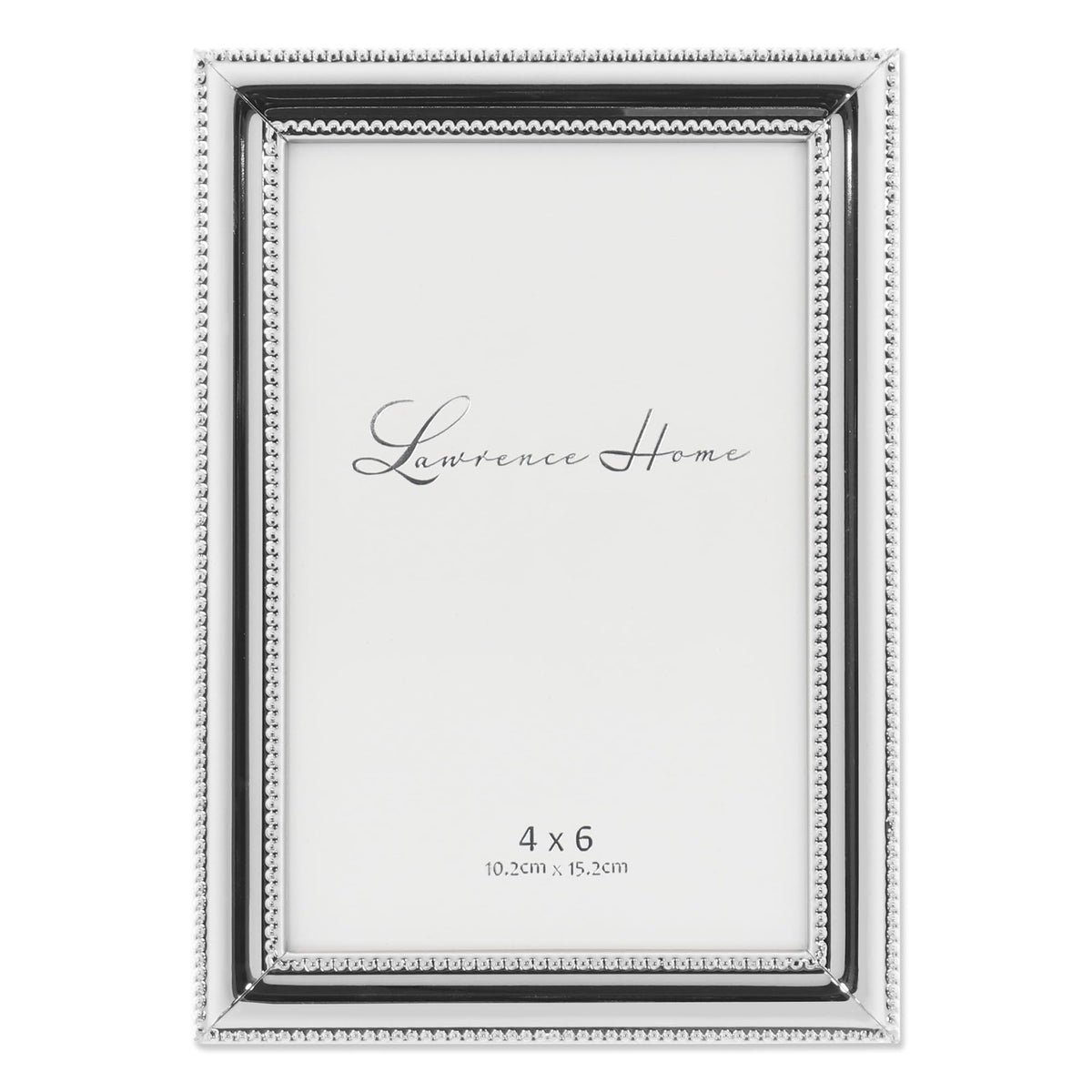 Lawrence Frames 510780 8x10 Metal Picture Frame Silver-Plate with Delicate Beading