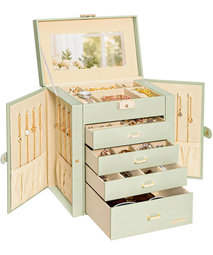 Homde Large Jewelry Box for Women: 5-Layer Organizer with Lock for Dresser