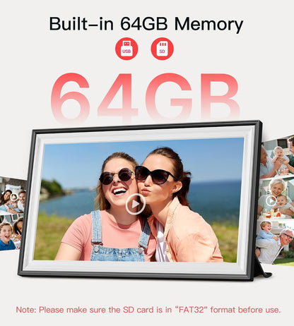 64GB Frameo 15.6" Digital Picture Frame WiFi, Large Electronic Photo Frames