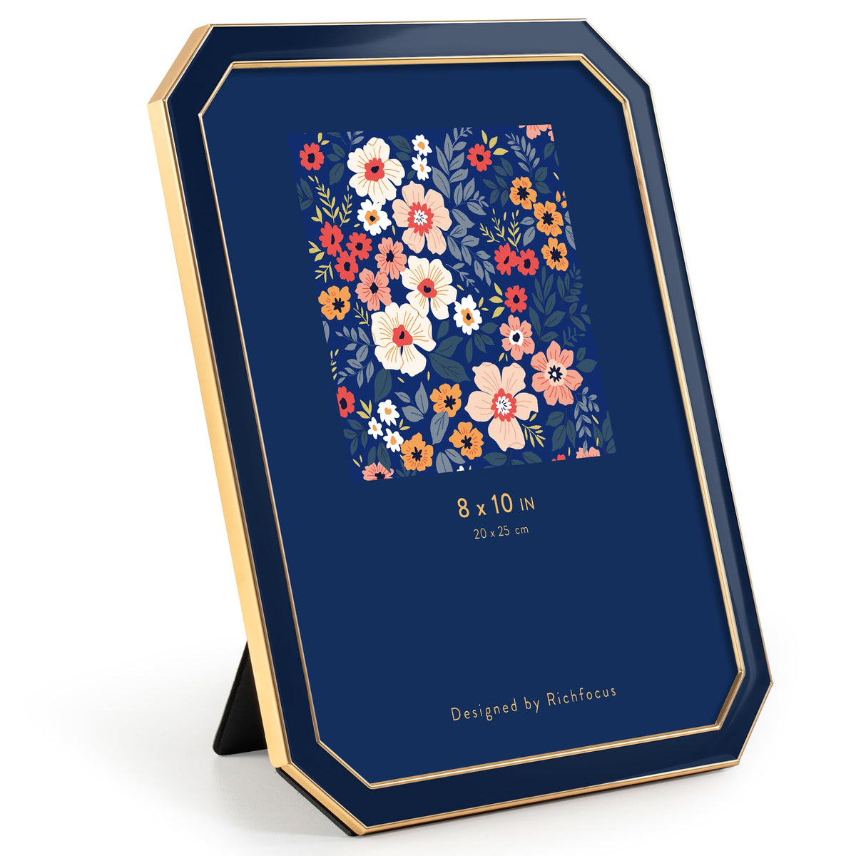 4x6 Enamel Picture Frame with HD-Tempered Glass, Display 3x5 Photo with Mat, Ornate Photo Frame with Gold Metal Edge & Velvet Back for Tabletop & Wall Mount Vertically or Horizontally Display, White