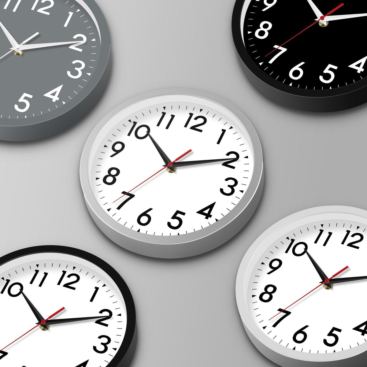 DAXSMY 12 Inch Wall Clock, Battery Operated Silent Non Ticking