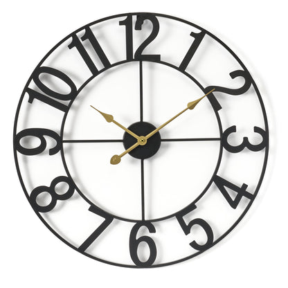 Sorbus Large Wall Clock, Metal Frame, Battery Powered (24 Inch, Bronze)