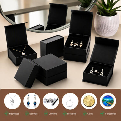 Covzoe 24 Pack Cardboard Jewelry Boxes, 3.6 x 3.6 x 1.3 Inch