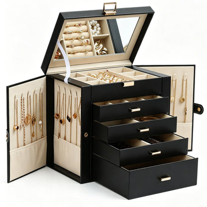 BOOVO Large Jewelry Box for Women 6 Layer