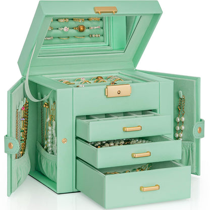 AKOZLIN 4-Tier Jewelry Box 3 Drawers Jewelry Storage Organizer for Women