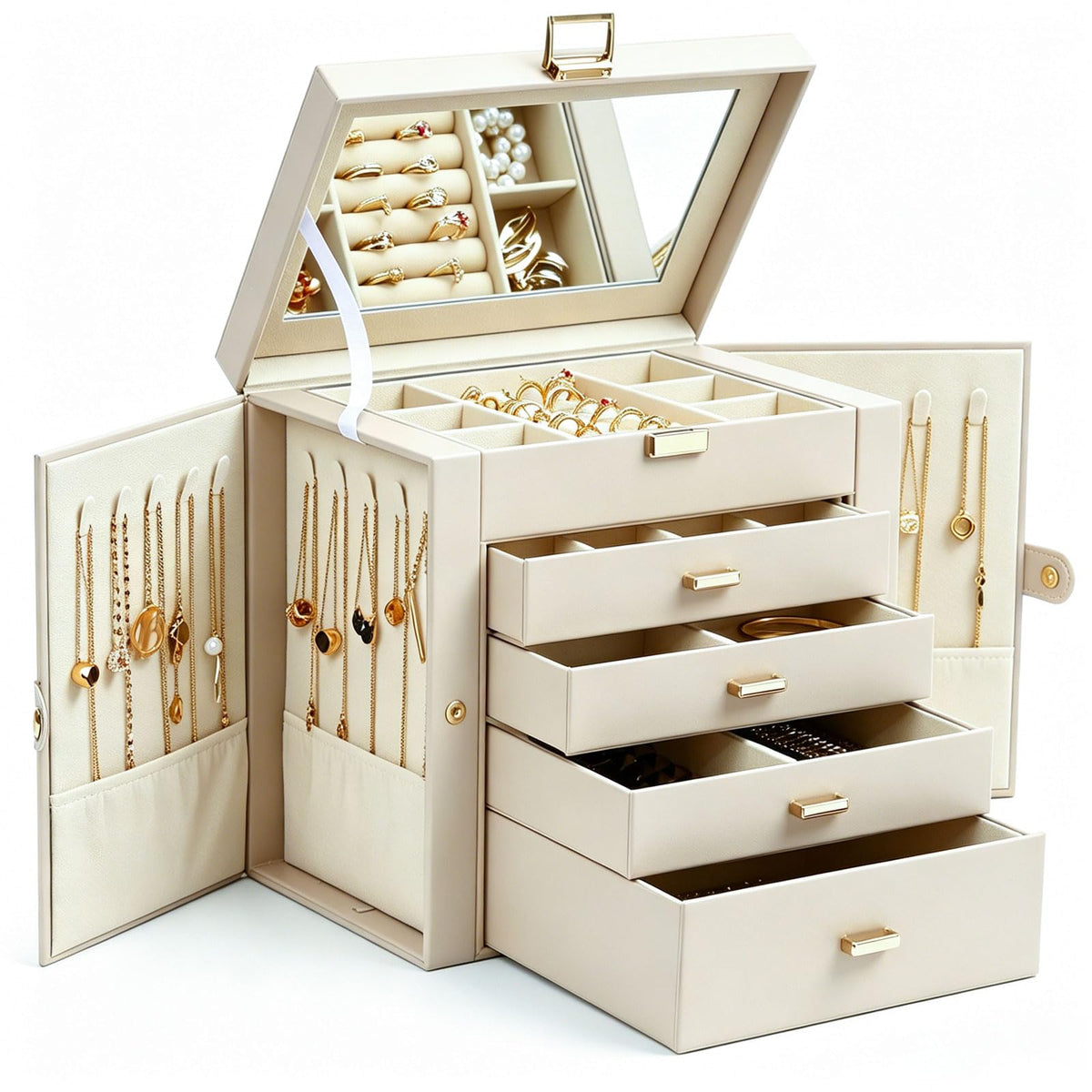 BOOVO Large Jewelry Box for Women 6 Layer