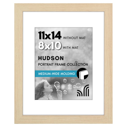 Americanflat 22x28 Poster Frame - Matted to 18x24 - Engineered Wood - Black
