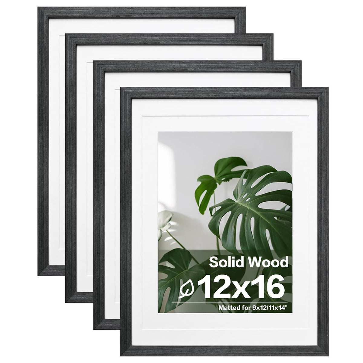 Egofine 8x10 Picture Frames Set of 4, Made of Solid Wood Covered by Plexiglass 4x6 and 5x7 with Mat or 8x10 without Mat, for Table Top Display and Wall Mounting Photo Frame White