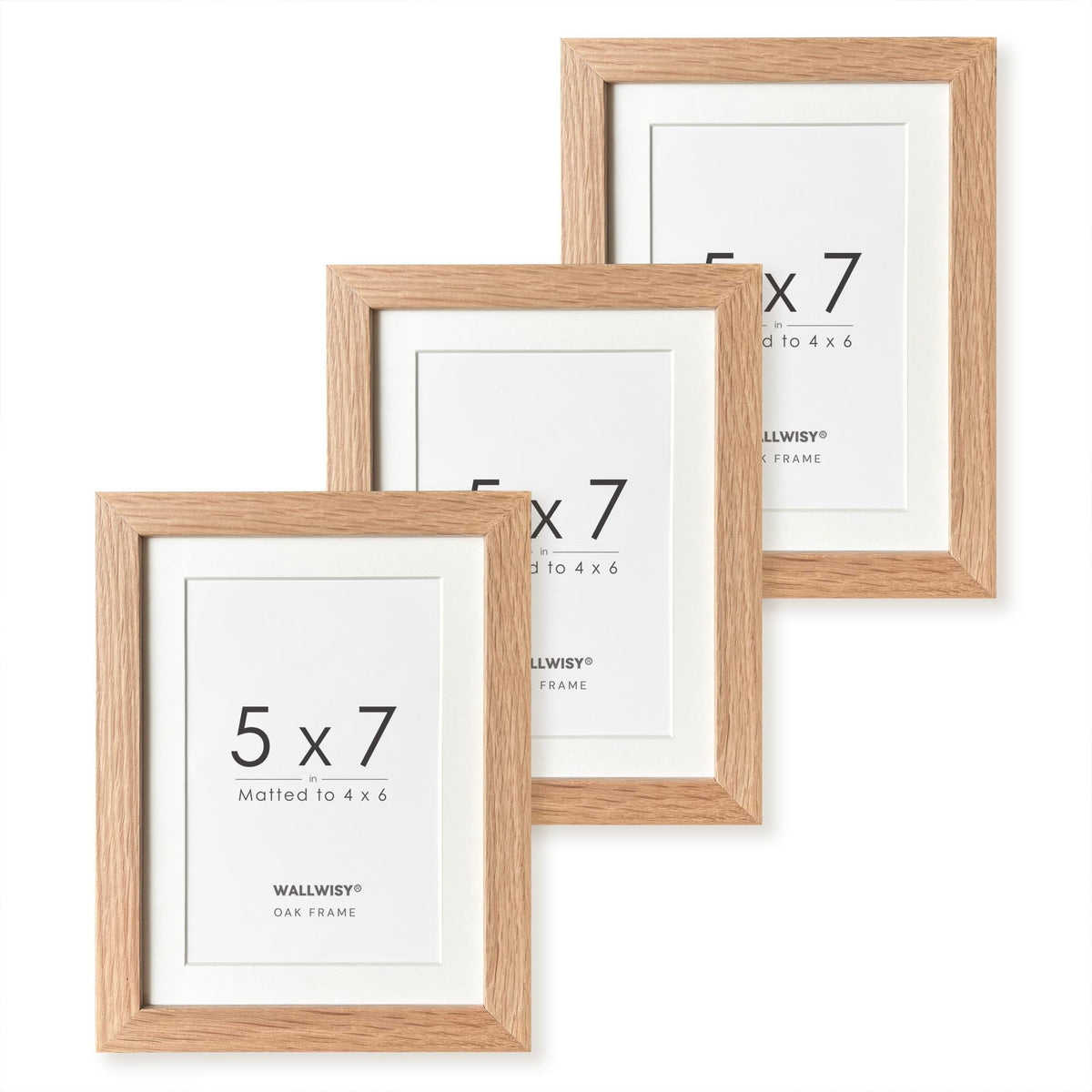 5x7 Picture Frame, Solid Oak Wood 5x7 Photo Frame with Mat to 4x6