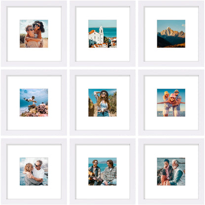 Vittanly 8x10 Picture Frames Set of 9 for Wall or Tabletop Display, Black