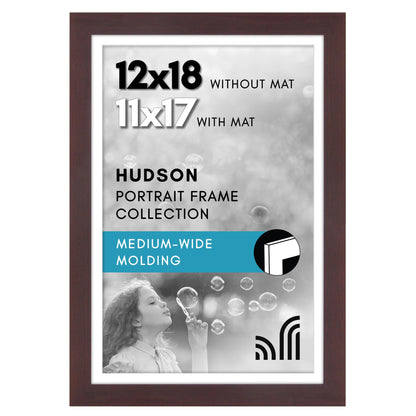 Americanflat 22x28 Poster Frame - Matted to 18x24 - Engineered Wood - Black