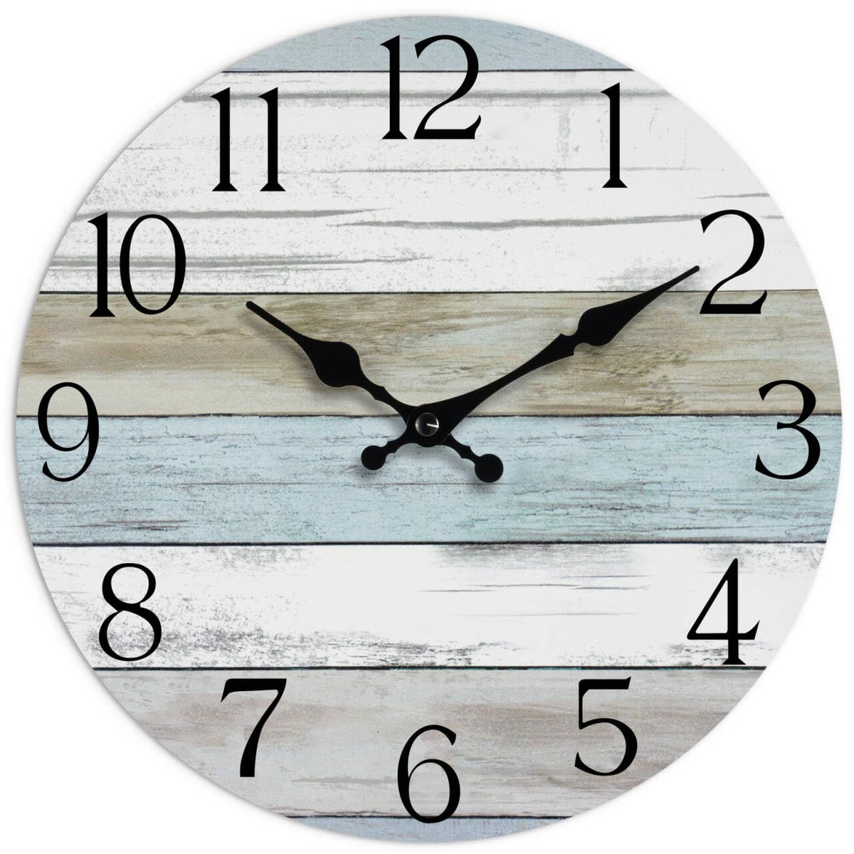 8 Inch Wall Clock, Silent Battery Operated Analog Clock, Blue