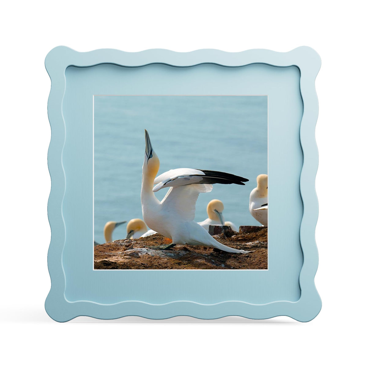 4x6 Picture Frame with Mat for 3.5x5, Wavy Edge Wooden Real Glass Photo Frame for Tabletop and Wall Hanging, Green, 1 Pack