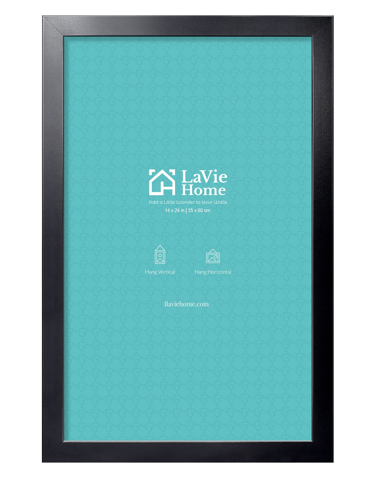 LaVie Home 14x18 Picture Frame Black Poster Frame,Display Pictures 12x16 with Mat or 14x18 Without Mat, Stable and Sturdy Frame and Polished Plexiglass, Horizontal and Vertical Format of The Walls