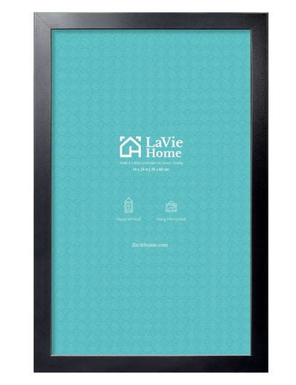 LaVie Home 14x18 Picture Frame Black Poster Frame,Display Pictures 12x16 with Mat or 14x18 Without Mat, Stable and Sturdy Frame and Polished Plexiglass, Horizontal and Vertical Format of The Walls