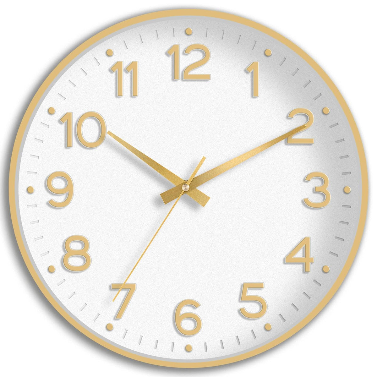 Roymnie 14 Inch Wall Clock Battery Operated Silent Non Ticking Green Analog