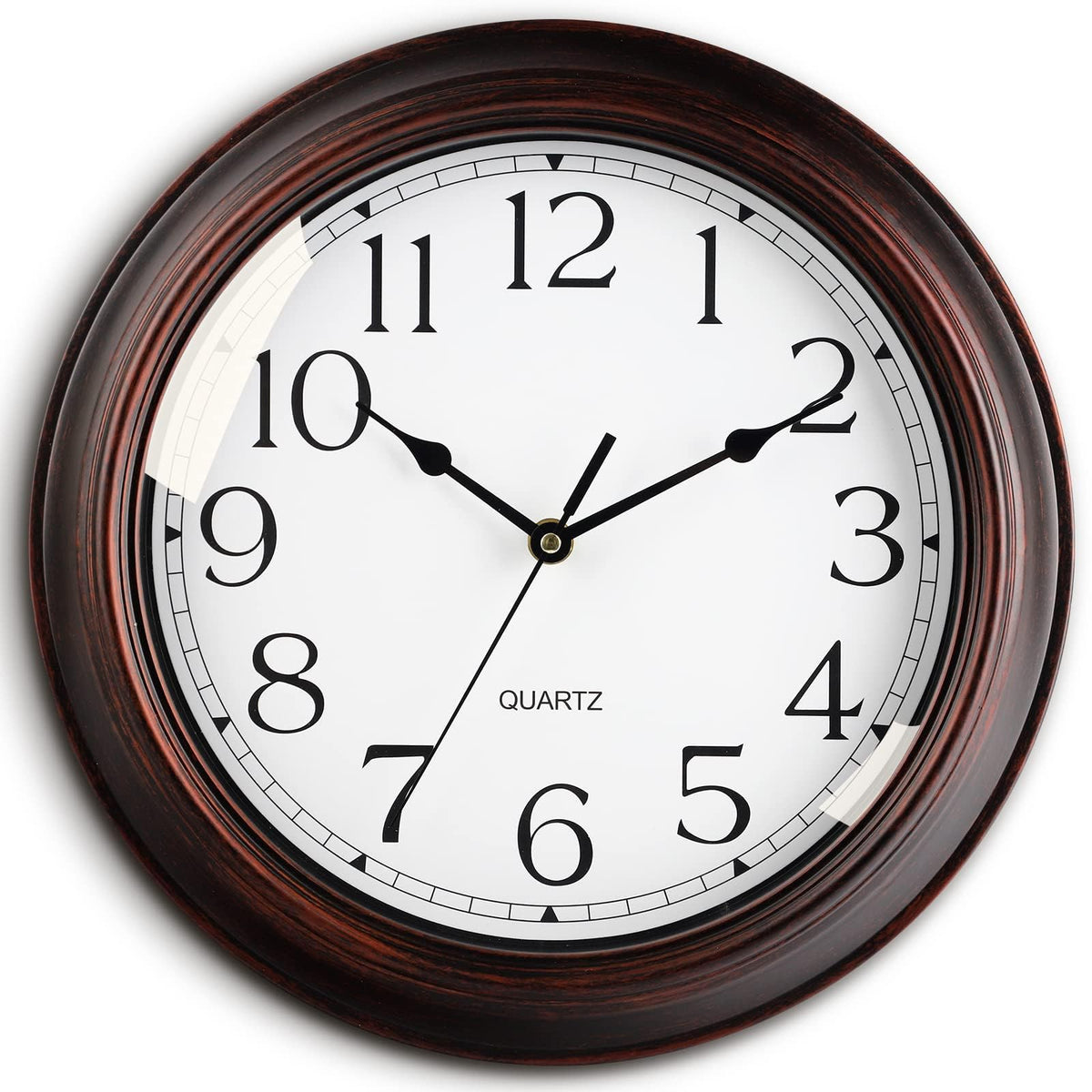 KECYET 8.5" Wall Clock with Thermometers Vintage Silent Battery Operated