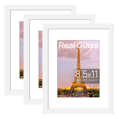 upsimples 11x14 Picture Frame, Gallery Glass Photo Frames Set of 3, Black
