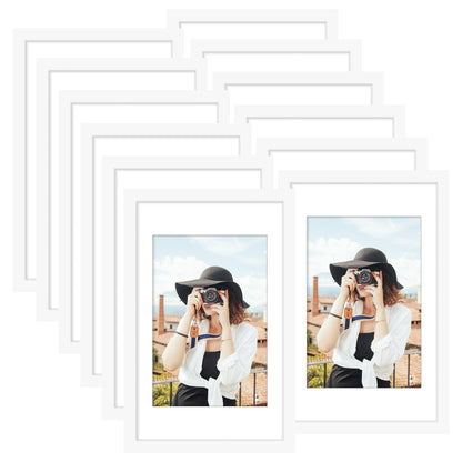 Picrit 8x10 Picture Frame Set of 12, Modern Gallery Wall Frames, Black