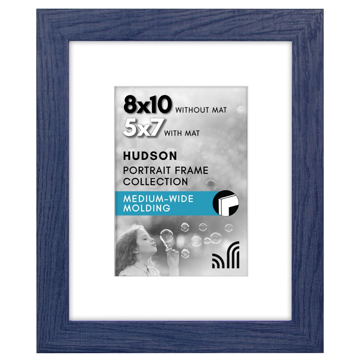Americanflat 22x28 Poster Frame - Matted to 18x24 - Engineered Wood - Black
