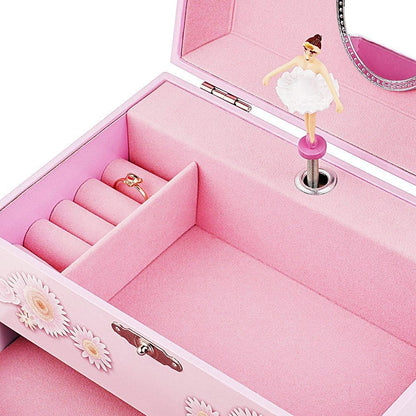 RR ROUND RICH DESIGN Kids Musical Jewelry Box for Girls Pink