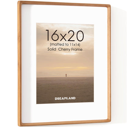 Dreamland 8x10 Picture Frame, USA-Sourced Oak Wood Photo Frames with HD Tempered Glass, 8 x 10 Wooden Frame Matted to 5 x 7, 8x10 Frames Handcrafted Rounded Corner for Tabletop or Wall Display