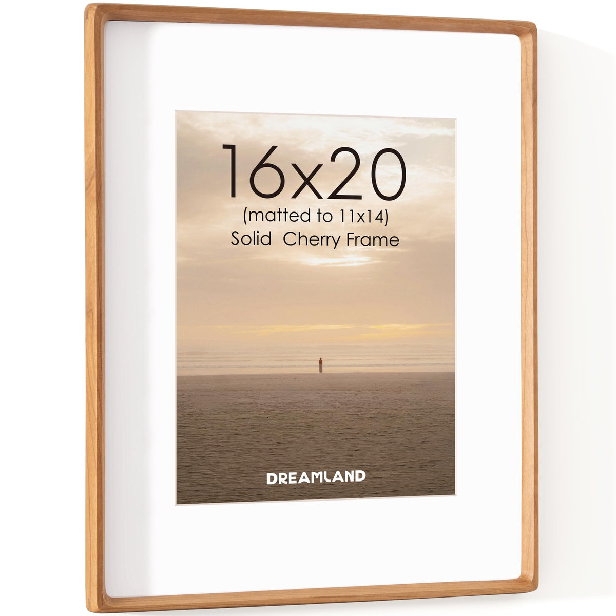 Dreamland 5x7 Picture Frame, USA-Sourced Oak Wood Photo Frames with HD Tempered Glass, 5 x 7 Wooden Frame Matted to 4 x 6, 5x7 Frames Handcrafted Rounded Corner for Tabletop or Wall Display