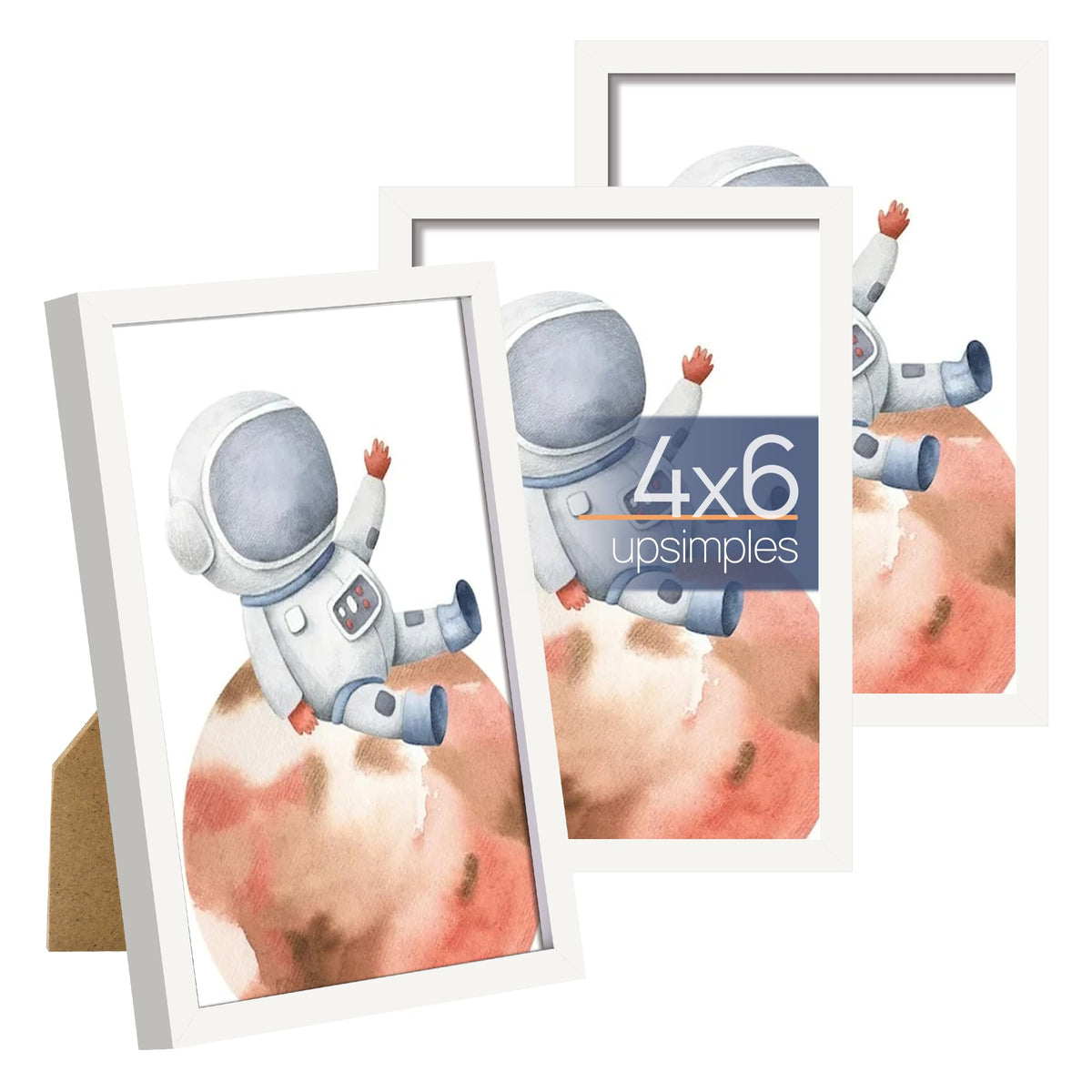 upsimples 4x6 Picture Frame Glass, Thin Border, Black Photo Frames, 3 Pack